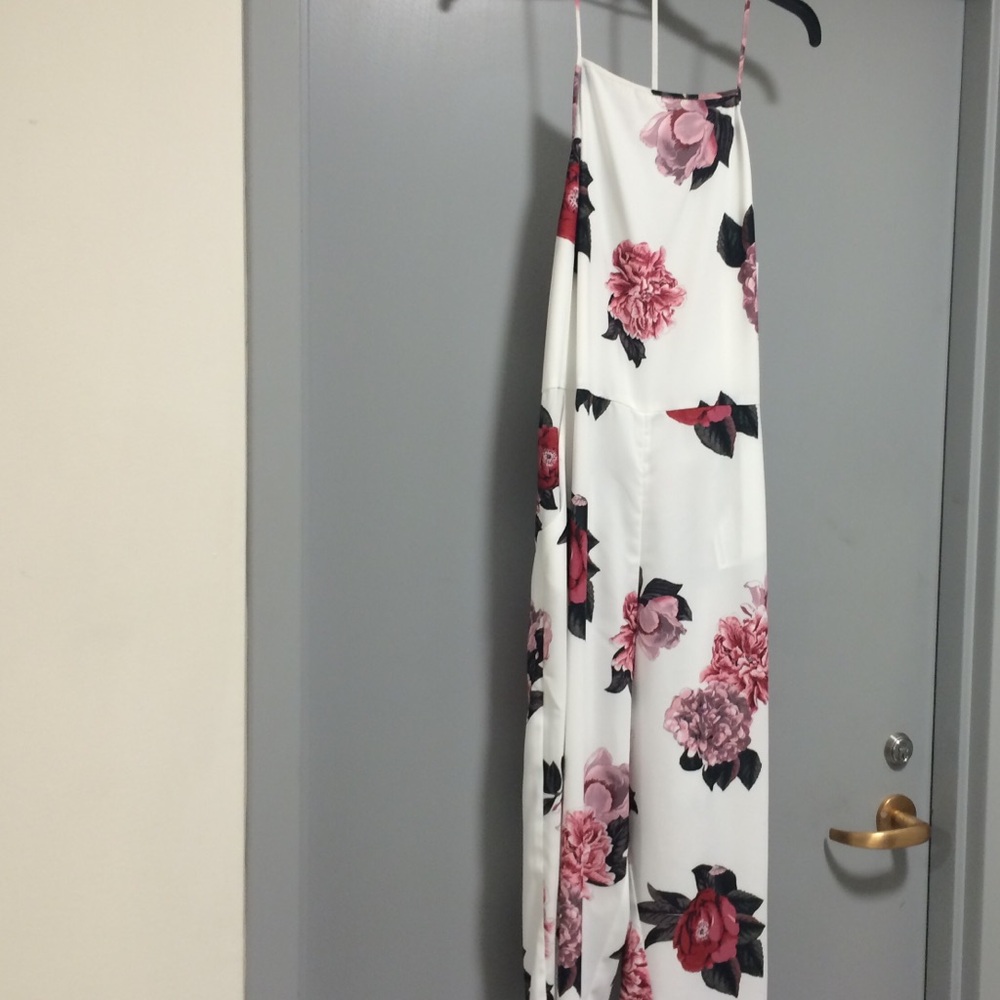 C/MEO Collective Floral Jumpsuit in White and Pink